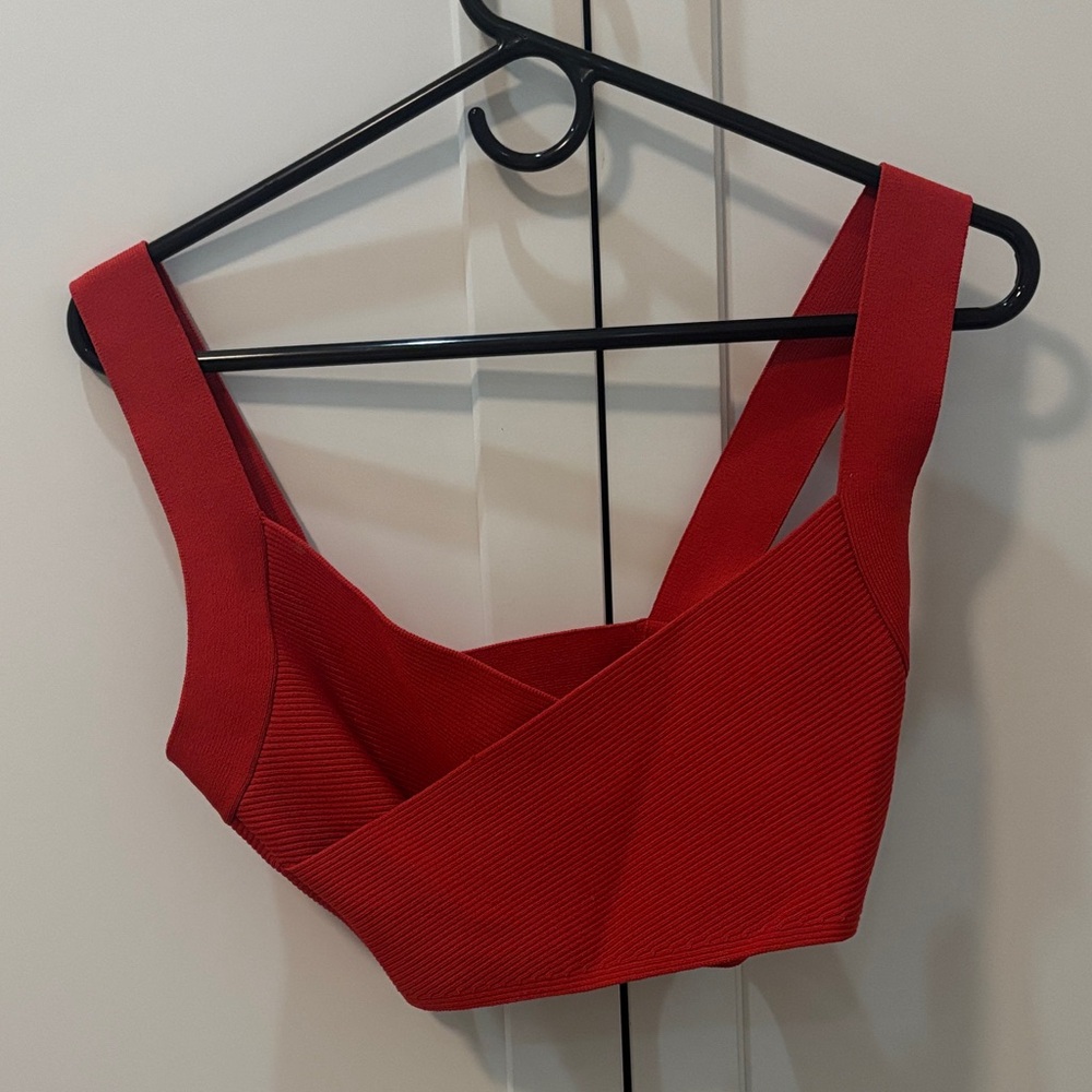 Aritzia Red Crop Top